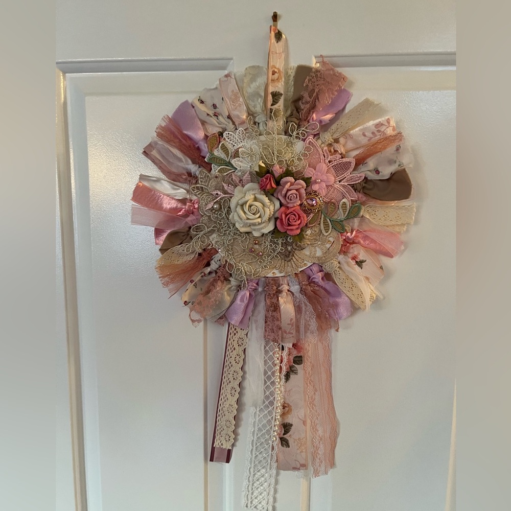 floral & material wreath